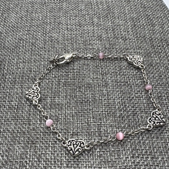 Brighton Heart Bracelet with Pink Cat Eye Beads - Picture 4 of 6